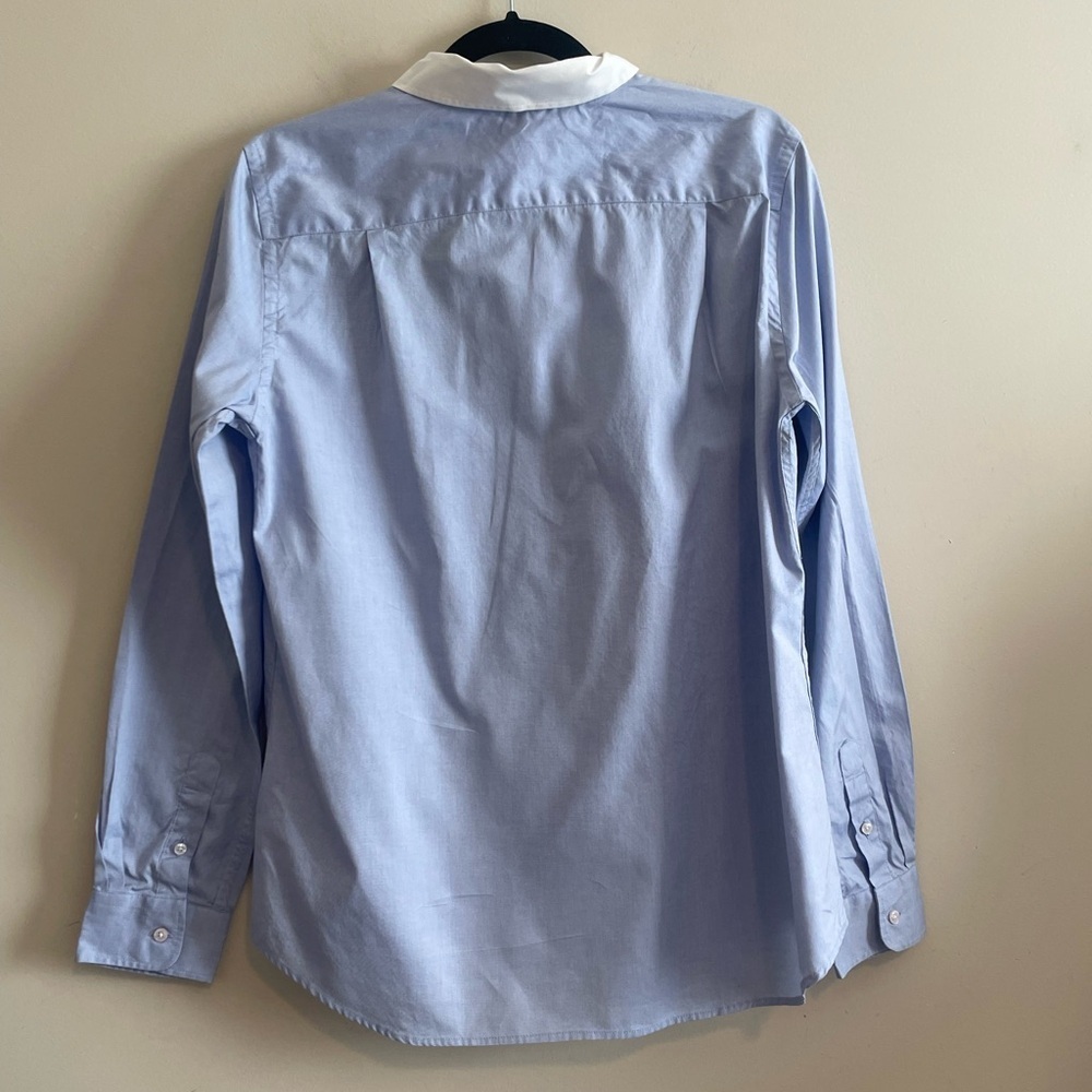 Coach 1941 Tailored Button Down Long Sleeve Shirt Top Blue Women’s Sz 12 Preppy - Picture 9 of 13